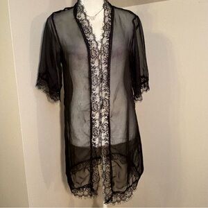 Sexy Eyelash Lace Sheer Robe